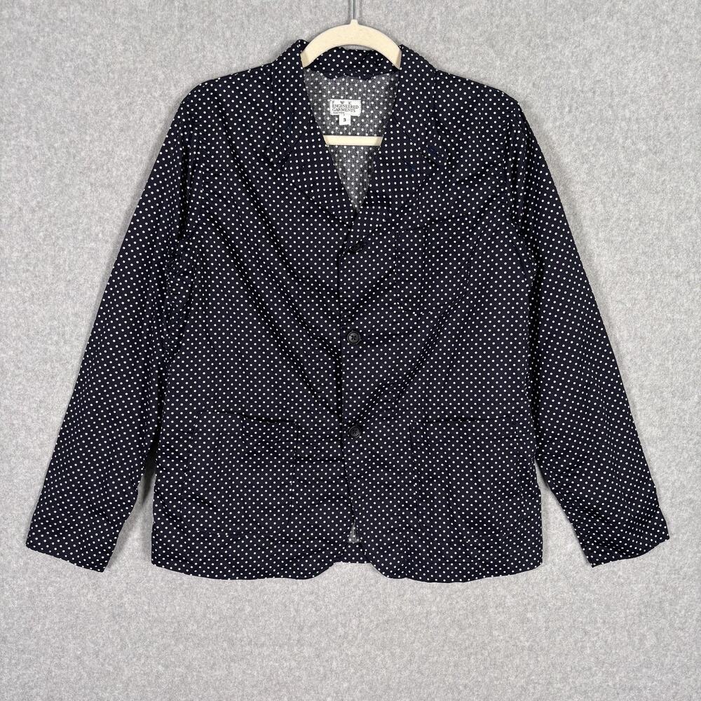Engineered Garments Blazer Sz‎ 3 Navy Polka Dot Cotton Jacket Shirt Quiet Luxury